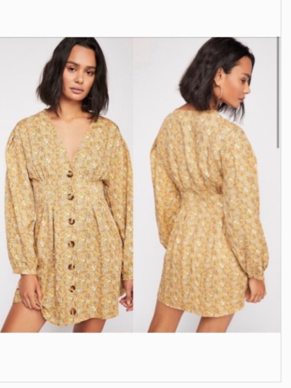 Free People Gold Portobello mini dress Size 4